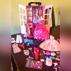 Barbie Size Fashion Doll Case and Clothes Shoes Accessories Dress Mannequin NEW